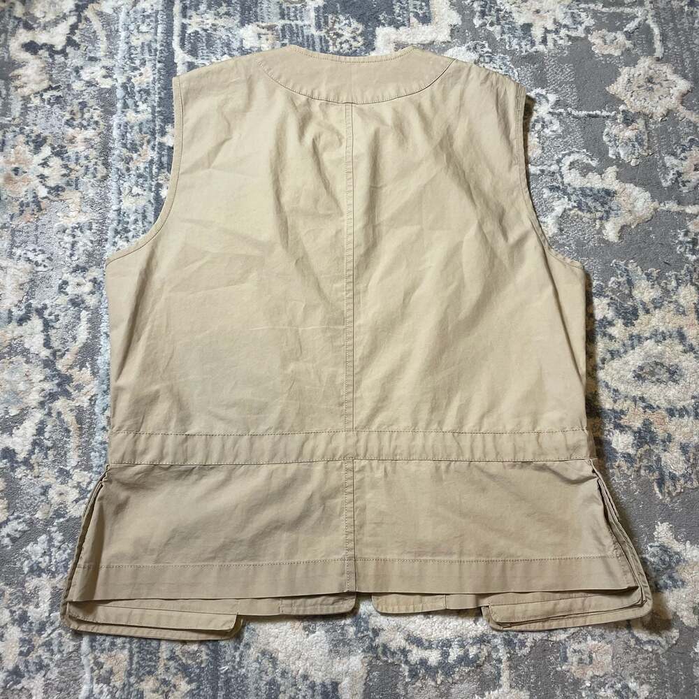 Calvin Klein Vintage Khaki Cotton Utility Safari Vest with Pockets Size 4 - Picture 4 of 5